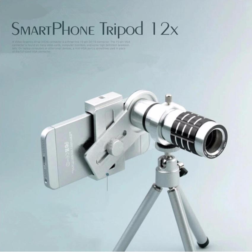 Ống kính Lens Kit zoom xa đa năng 12x cho mọi smart phone (Bạc)