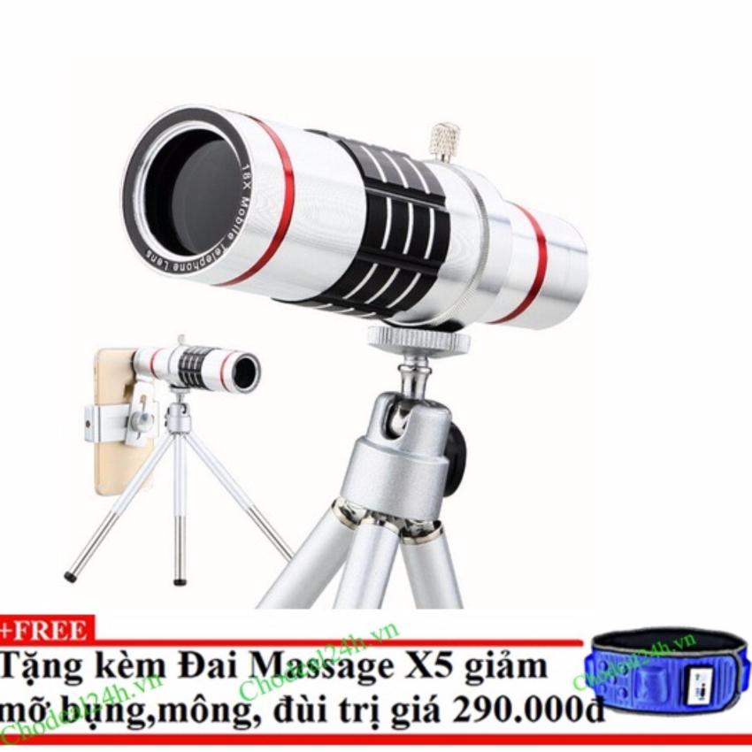 Ống kính Tele zoom 18x cho mọi Smartphone+ Tặng đai massage x5 giảm mỡ