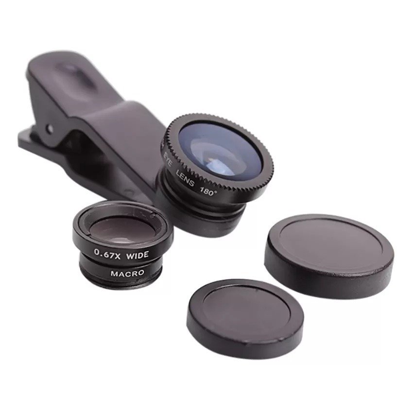 Ống Lens chụp hình cho điện thoại 3 in 1 Universal Clip Lens (Đen)