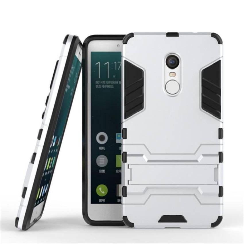 Ốp lưng chống sốc Iron Man kiêm giá đỡ điện thoại 2in1 cho Xiaomi Redmi Note 4X (Bạc)