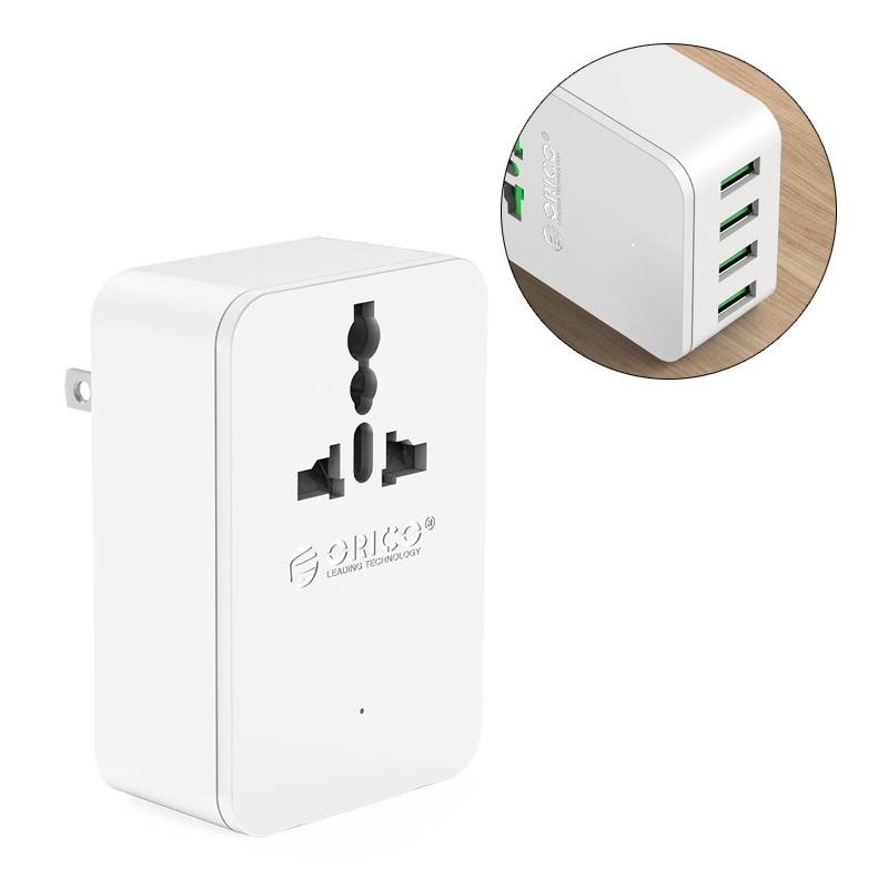 ORICO S4U 20 wát Ổ Cắm Điện đa năng Du Lịch Chuyển Đổi Adapter với 4 Cổng Sạc USB ÂU-quốc...