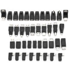 Gói 40 Nhiều USB2.0 Bộ Điều Hợp Góc Cạnh Mini/Micro/Loại B Nam Nữ Bộ Chuyển Đổi Cổng Kết Nối-quốc tế