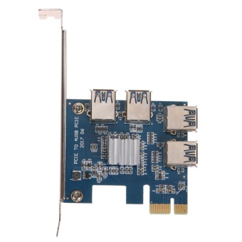PCI-E 1X to 4 PCI-E 16X Slots Riser Card External Adapter PCI-E Port Card - intl  