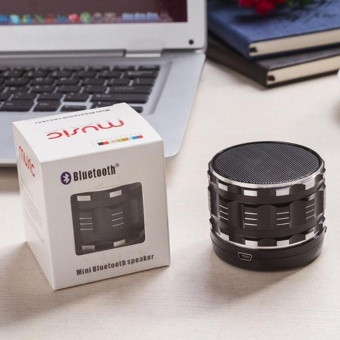 Portable Mini Metal Steel Wireless Smart Hands Free Bluetooth Speakers Bk - intl