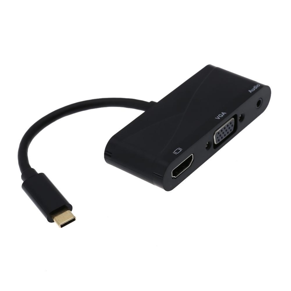 Di động USB3.1 Loại C sang VGA USB HDMI 3.5 mét Jack Âm Thanh Cáp Chuyển Đổi-quốc tế
