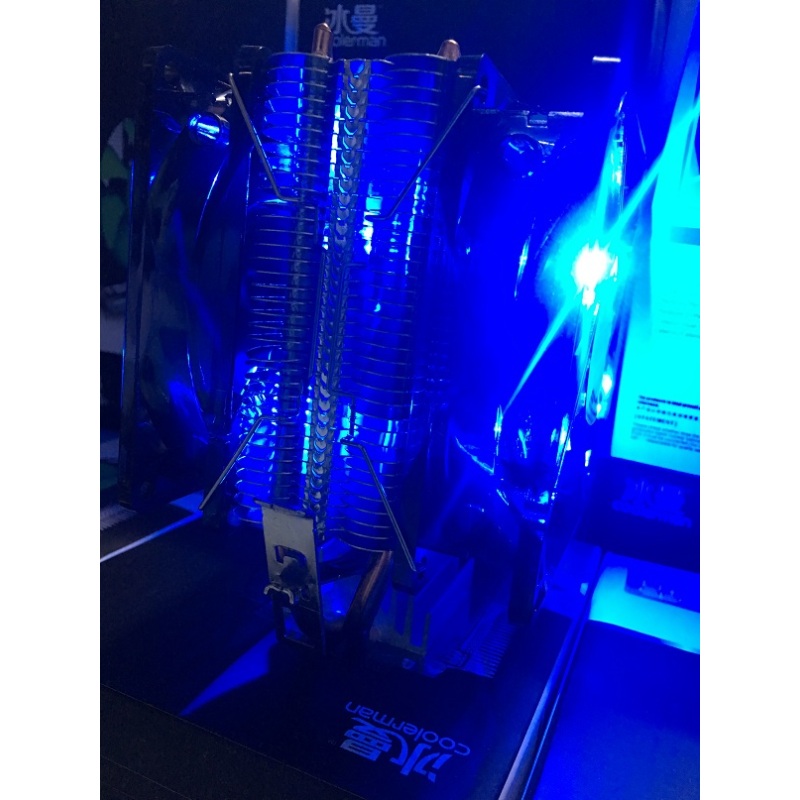 Quạt tản nhiệt CPU CoolerSnowMan X2 Dual Fan LED xanh