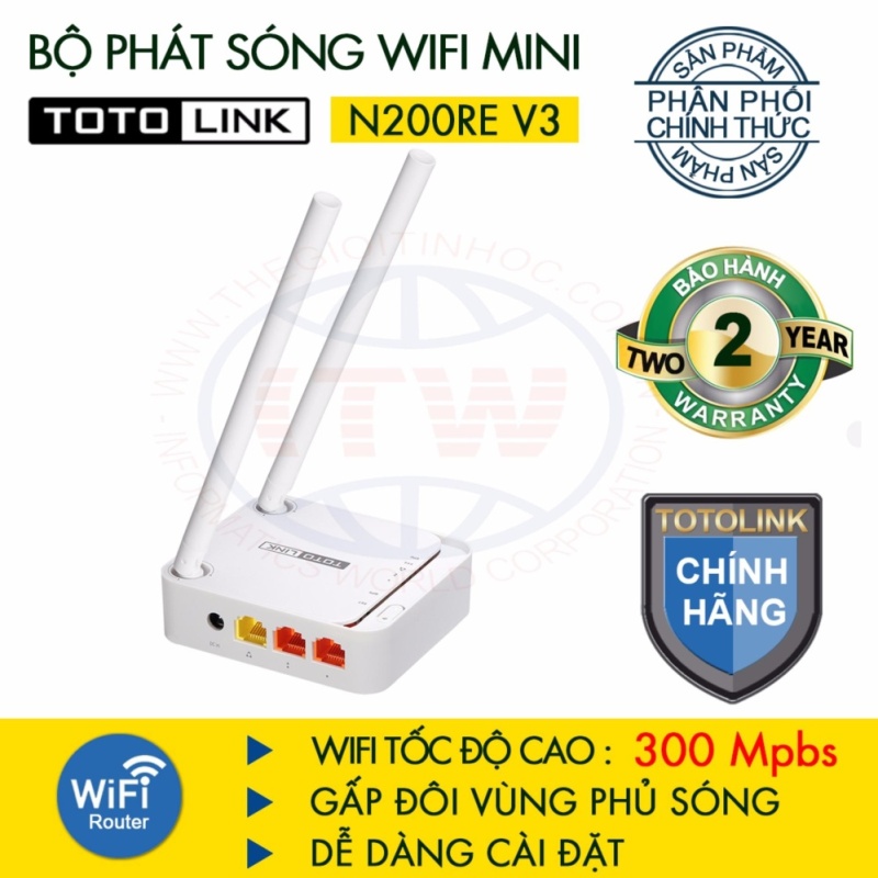 Bảng giá Router WiFi 300Mbps TOTOLINK N200RE-v3 (Trắng) - Hãng phân phối chính thức Phong Vũ