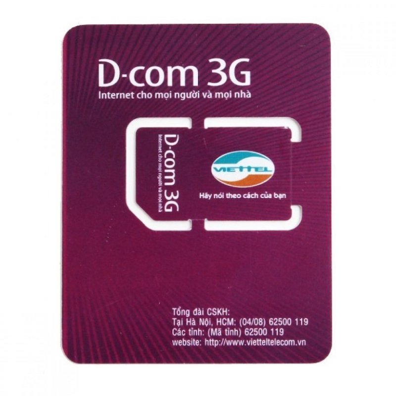 Bảng giá Sim Dcom 3G Viettel 1 năm 3G Phong Vũ