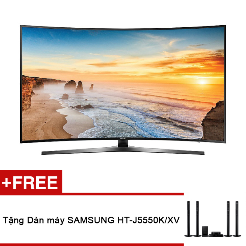 Bảng giá Smart Tivi LED màn hình cong Samsung 55inch 4K UHD - Model UA55KU6500KXXV (Đen) - Hãng phân phối chính thức + Dàn máy SAMSUNG HT-J5550K/XV