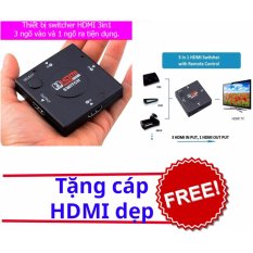 Switch HDMI FullHD cho tivi 3 ngõ vào 1 ngõ ra + 1 cáp hdmi dẹp