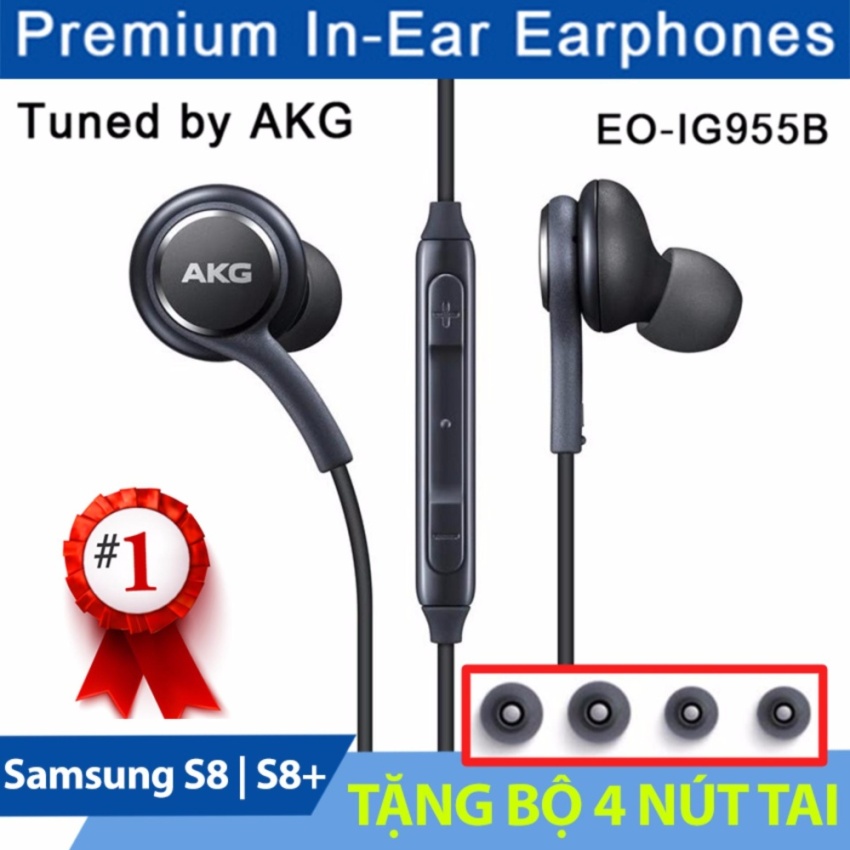 Tai nghe Samsung Galaxy S8/S8 Plus AKG Zin -Tặng 04 nút tai (đen)