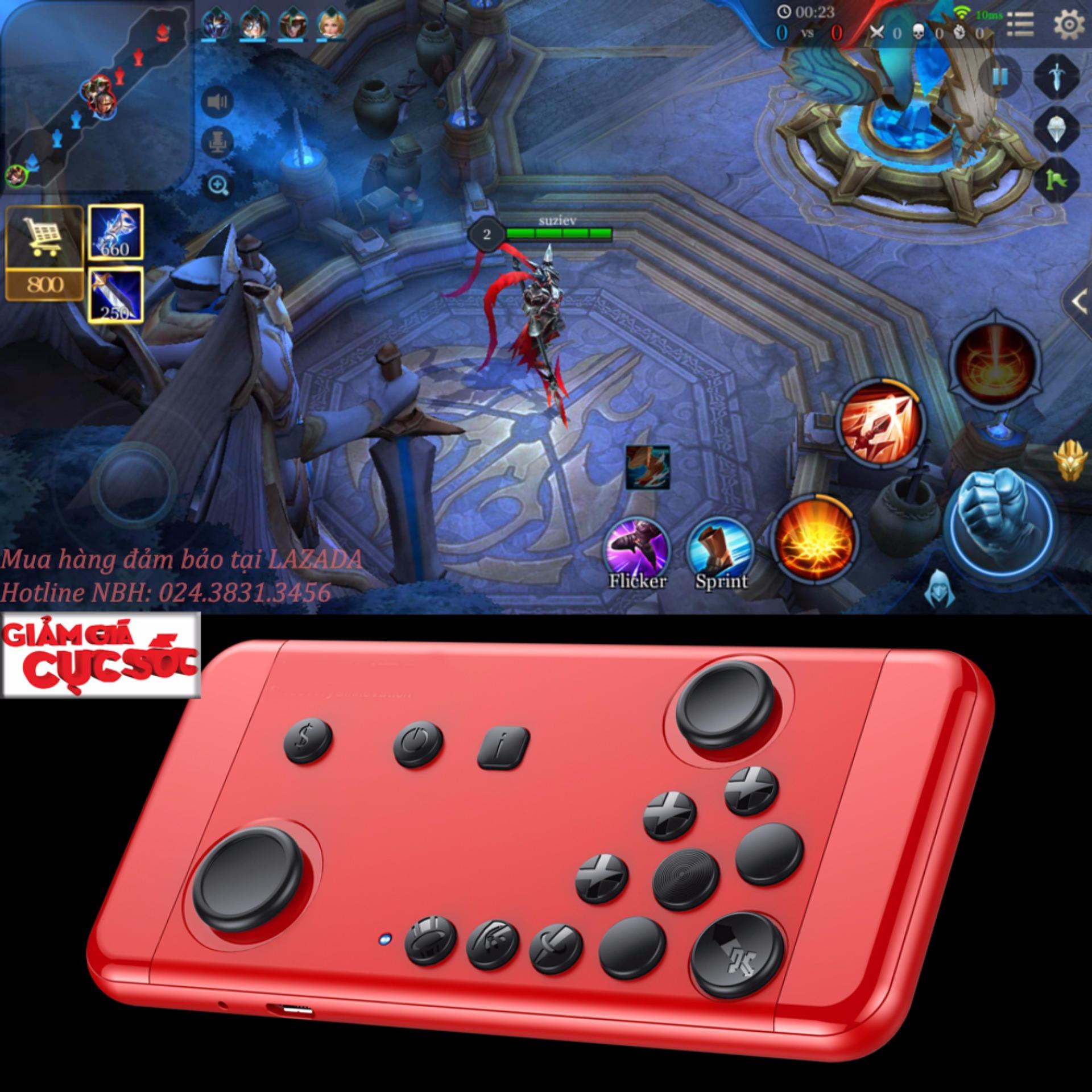 Tay cầm chơi game PC, cho iPhone và Android kết nối Bluetooth thế hệ mới (Đỏ)