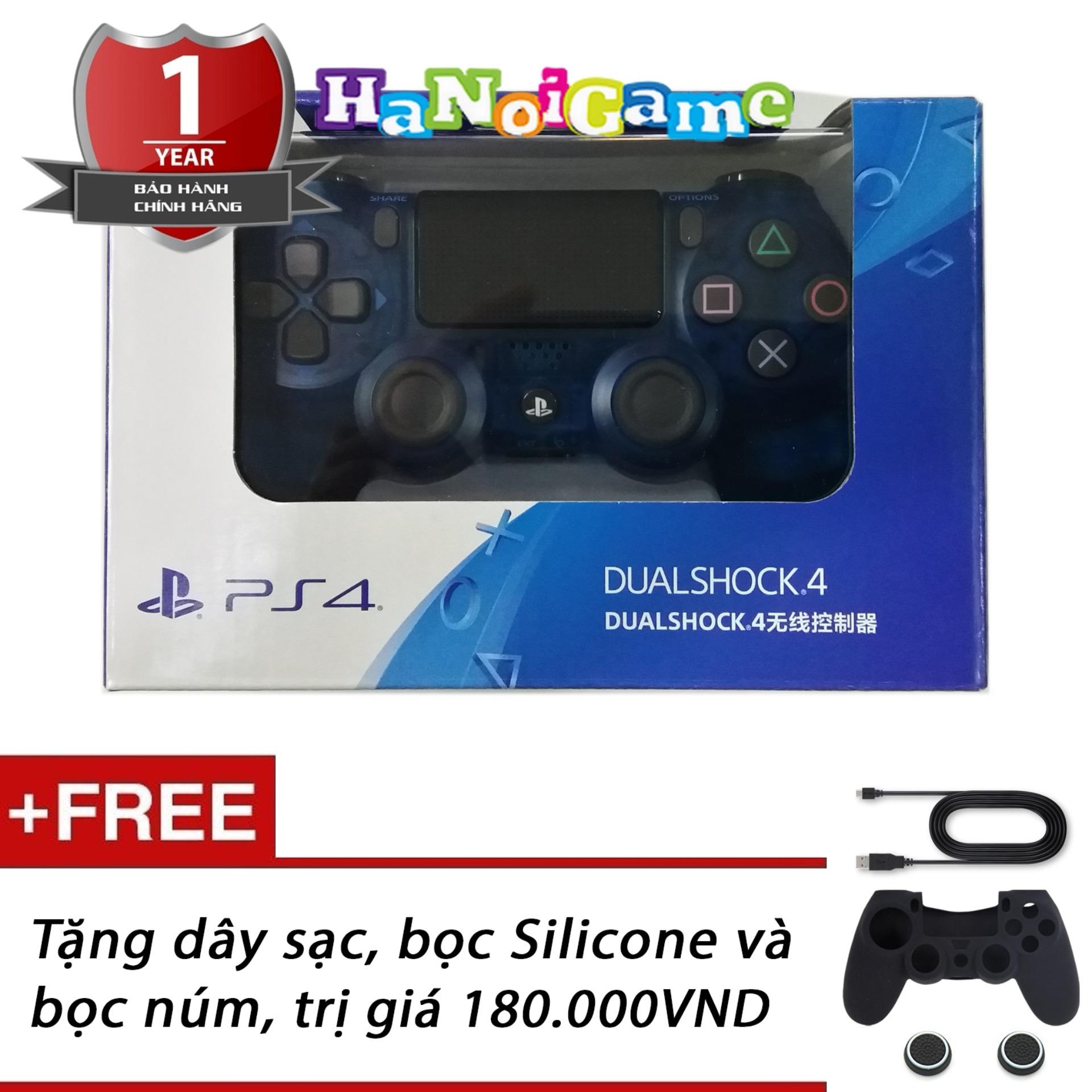 Tay cầm chơi game PS4 Slim/Pro Dualshock 4 (Crystal blue) - Hàng Sony Việt Nam