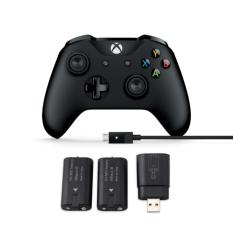 Tay cầm chơi game Xbox One S màu đen kèm dây cáp + 2 Pin Sạc Có Dock Sạc