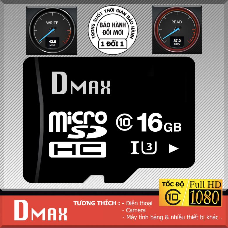 Thẻ nhớ 16GB tốc độ cao U3 , up to 90MB/s Dmax Micro SDHC class 10 - Bảo hành 5...