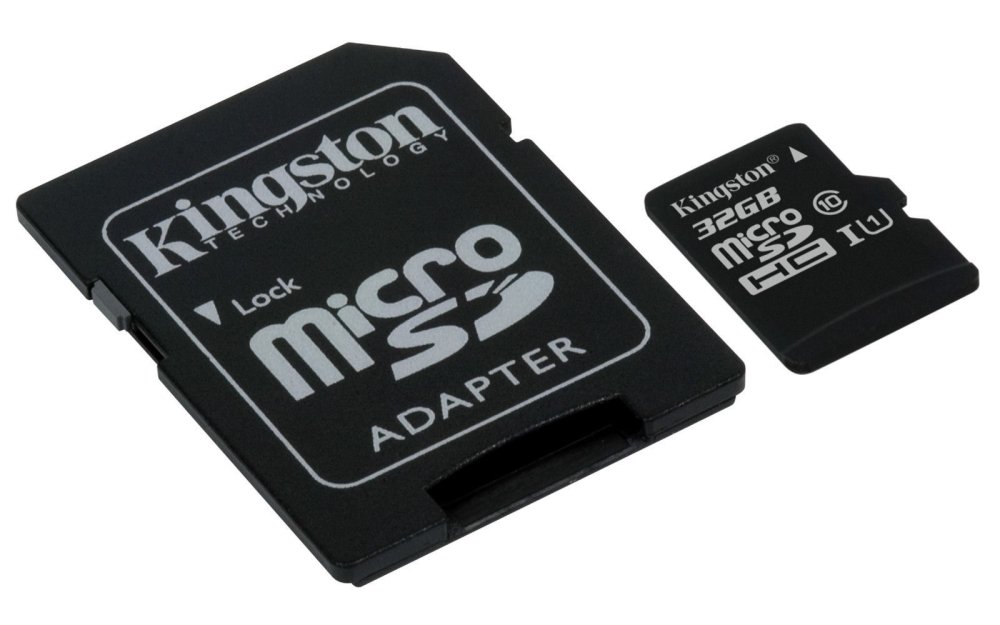 Thẻ nhớ MicroSDHC Kingston 32GB U1 80MBs và 1 SD Adapter (Đen)