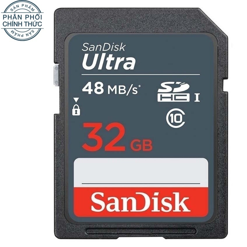 Thẻ nhớ SanDisk SDHC Ultra 32GB 48Mb/s (Đen) - HãngPhânphốichínhthức