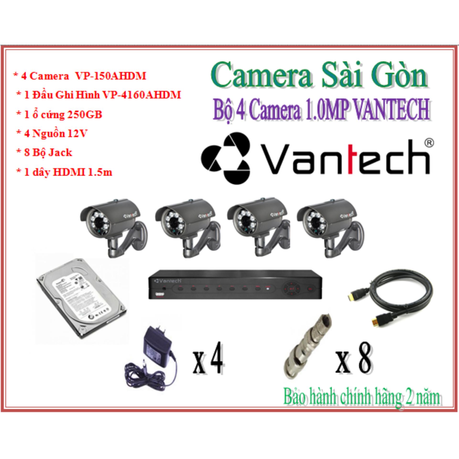 Trọn bộ 4 Camera Vantech VP-150AHDM
