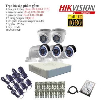 Trọn bộ 5 camera giám sát HIKVISION TVI 2 Megapixel DS-2CE56D0T-IR chuẩn Full HD  