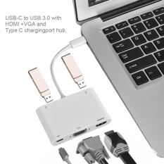 Bộ chuyển đổi sạc Type-C sang VGA + HDMI + Type-C + 2 USB3.0 cho Macbook Trắng – intl