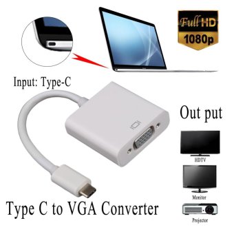 USB 3.1 Type C Male to VGA Female 1080P Adapter for Macbook 12\