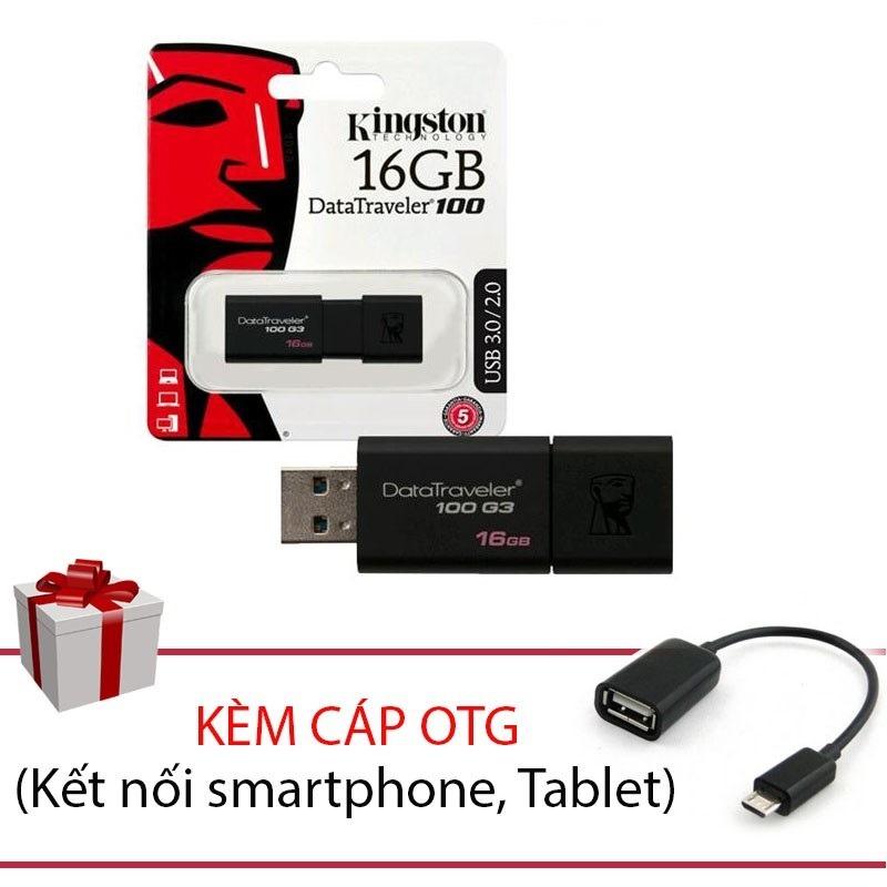 USB Kingston DT100G3 USB 3.0 16GB + Cáp kết nối OTG