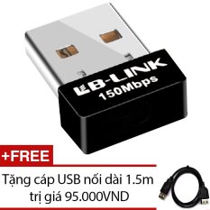 Giá tốt cho USB thu wifi LB-LINK BL-WN151 Nano (Đen) + Tặng cáp USB nối dài 1.5m-Hàng phân phối chính hãng  