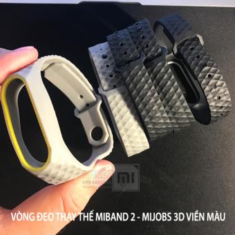 Vòng thay thế Miband 2 Mijibos vân 3D xám viền màu  