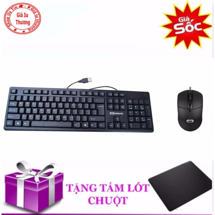 Hình ảnh (XEM VIDEO)Bàn phím máy tính DIMAO+ Tặng chuột USB DIMAO + bàn di chuột