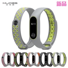 Xiaomi Miband 2 dây đeo thay thế hiệu Mijobs thoát khí cao cấp (Ghi-xanh)