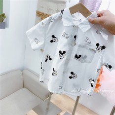 Áo Sơ Mi Mickey Cộc Tay Cho Bé Trai Chất Vải Thoáng Mát Hút Ẩm Tốt V246 Quần Áo Trẻ Em NamKidShop