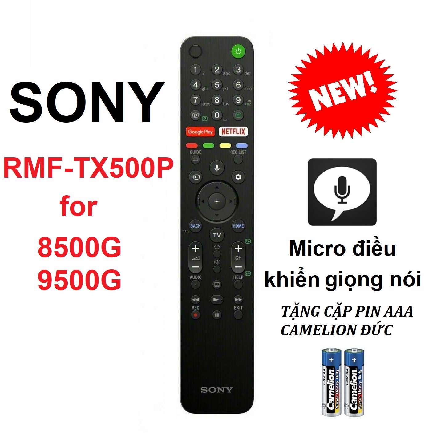 [HCM]Remote điều khiển tivi SONY smart RMF-TX500P (Hàng xịn - Model 2019 - Micro điều khiển giọng nói)