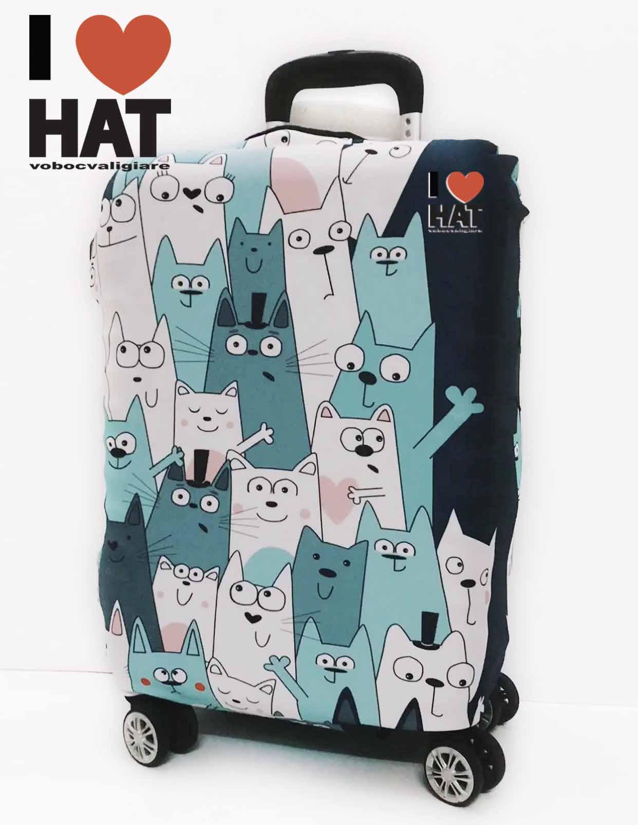 Vỏ bọc vali Đội mèo, áo bọc vali, túi bọc vali size S-M-L-XL