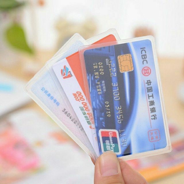 Vỏ bọc thẻ căn cước bằng lái thẻ tín dụng ATM trong suốt