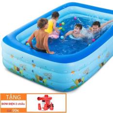 be boi cho be khuyen mai-Bể bơi phao trong nhà – gia đình ( tặng kèm bơm hơi), Hồ bơi phao cho bé cho trẻ em tập bơi, loại dày cao cấp cỡ lớn 130cm X 85cm X 55cm Tập bơi – Tập Bơi. Giá hấp dẫn khi mua online