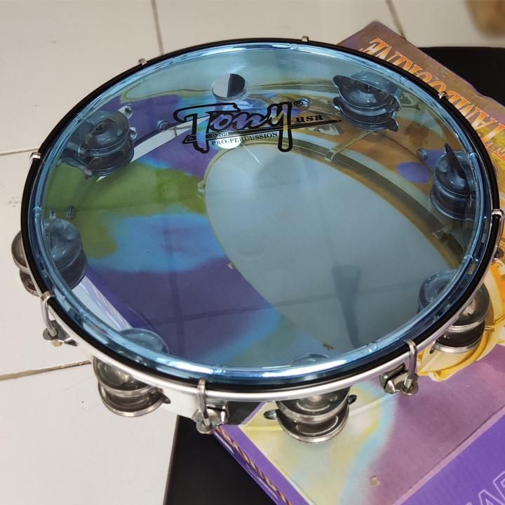 Trống gõ bo - trống lắc tay - lục lạc - tambourine TONY USA