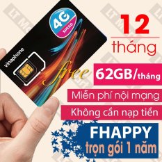 Sim 4G Vinaphone FHAPPY 62GB/tháng¬2GB/NGÀY Thả ga data – MIỄN PHÍ GỌI NỘI MẠNG – SỬ DỤNG TRỌN GÓI 12 THÁNG Không Cần Nạp Tiền