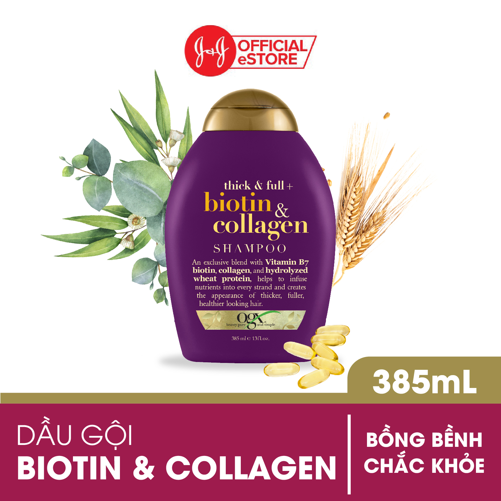 Dầu gội OGX Thick & full + Biotin & Collagen 385ml - 101035670