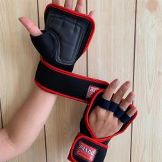 Găng tay tập gym hở mu có dây quấn Pando 5009