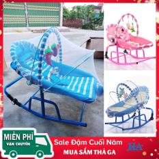 Ghế rung nhún cao cấp cho bé yêu, nôi trẻ em có nhạc, có màn chụp chống muỗi bảo vệ con yêu – MBHANG02