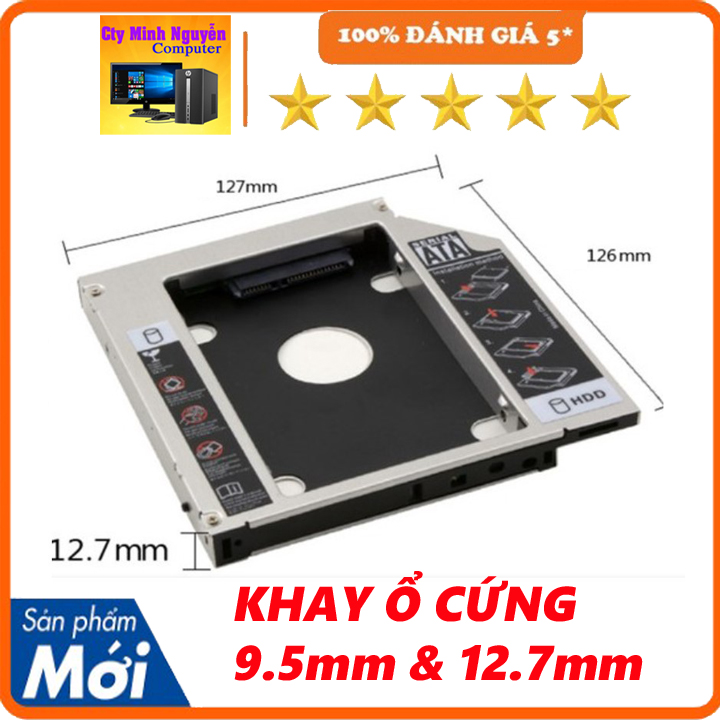 Caddy Bay ssd sata 3 9.5mm /12.7mm, khay ổ cứng thay vị trí ổ DVD