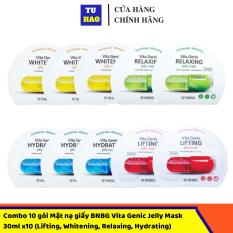 Combo 10 gói Mặt nạ giấy BNBG Vita Genic Jelly Mask 30mlx10 (Lifting, Whitening, Relaxing, Hydrating) Mix đủ 4 loại