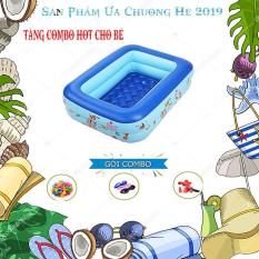 Bể Bơi Phao Hơi Cho Bé 2 Tầng 1m2 Khuyến Mãi Combo Bơm Điện + Kính Bơi + 100 Bóng