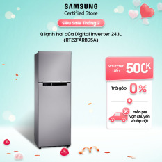 [Không nhận COD][Free Ship + Lắp đặt Toàn Quốc][Trả góp 0%][Voucher Upto 1Tr] Tủ lạnh Samsung hai cửa Digital Inverter 243L (RT22FARBDSA) Hàng chính hãng
