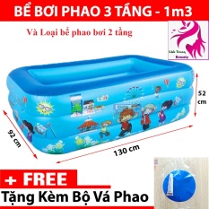 Bể bơi phao cho bé, Bể Bơi Người Lớn -Hồ bơi trẻ em-Bể bơi cho bé, Bể Bơi Cho Bé 3 Tầng, 2 tầng Kích Thước 1m3, 1m2 LOẠI DÀY – Hồ Bơi Trẻ Em + Tặng Kèm Dụng Cụ Vá Phao