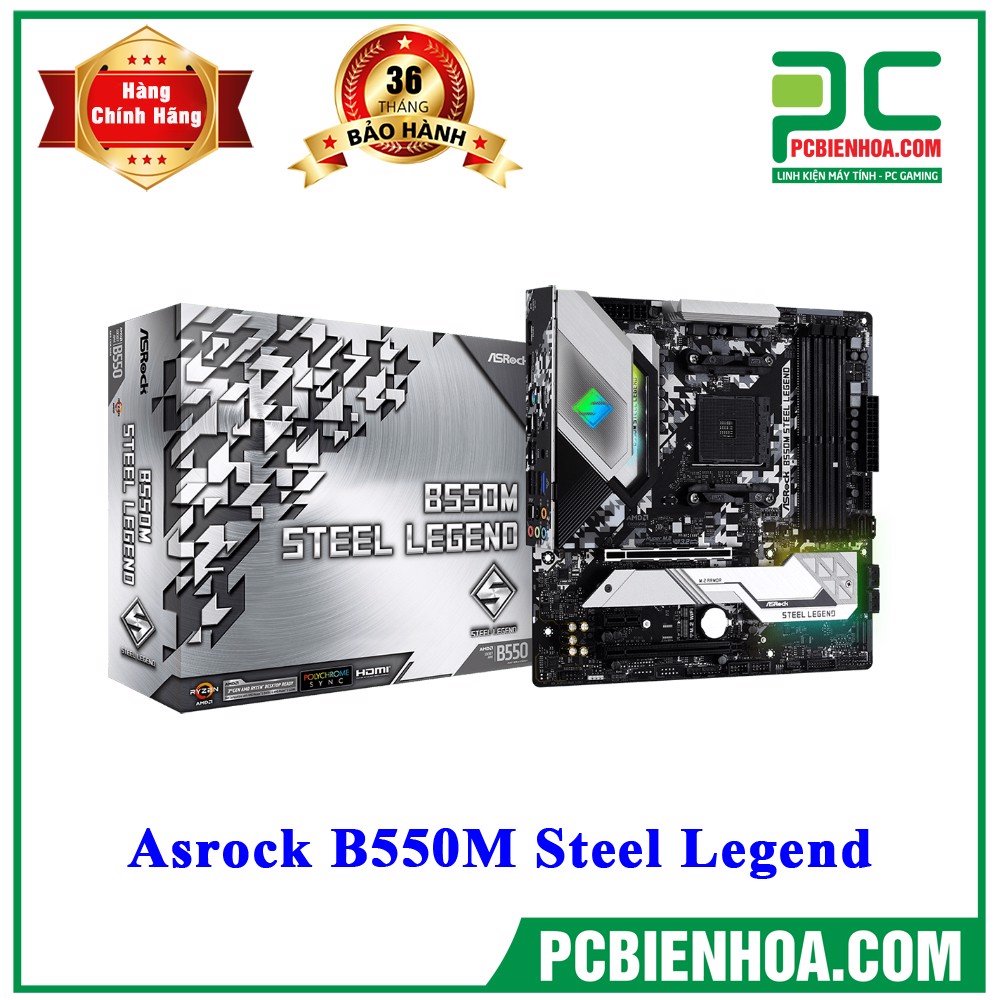 [Trả góp 0%]Mainboard Asrock B550M Steel Legend ( AM4 / M-ATX / 4xDDR4 )