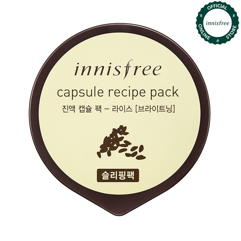 Mặt nạ ngủ làm sáng da từ gạo Innisfree Capsule Recipe Pack - Rice 10ml