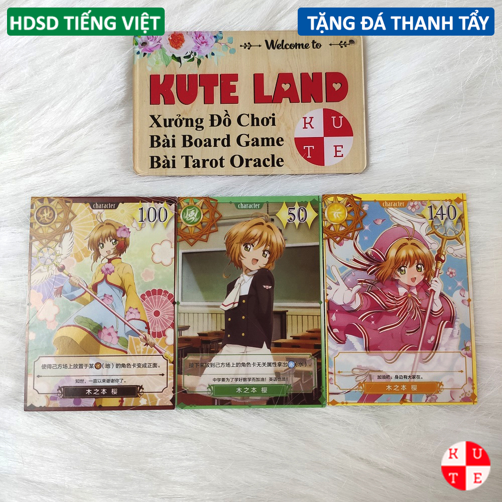 [Size Gốc] Bài Tarot Clow Sakura CardRaptor Phiên Bản Màu Nâu Tặng Đá Thanh Tẩy Và Link Hướng Dẫn Tiếng...