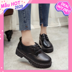 Giày Oxford Nữ Thắt Dây Da Pu Cao Cấp Đế Cao 4Cm Nhẹ Êm Chân Cá Tính – 2845
