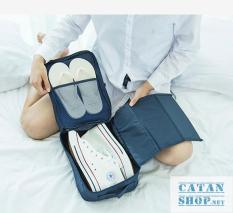 [HCM]Túi Đựng Giày Cao Cấp Túi Du Lịch Hàn Quốc chống thấm ngăn mùi xếp gọn đa năng trong vali túi Bag in Bag. DL44-TGiayCC